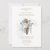 Elegante Invitación de Boda Católica Bilingüe Kaart (Voorkant)