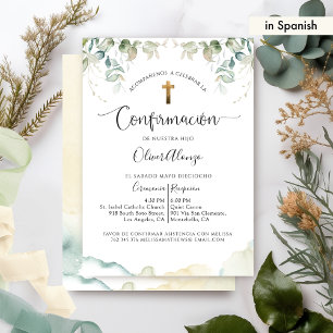 Elegante Invitación de Confirmación, Botánica Kaart