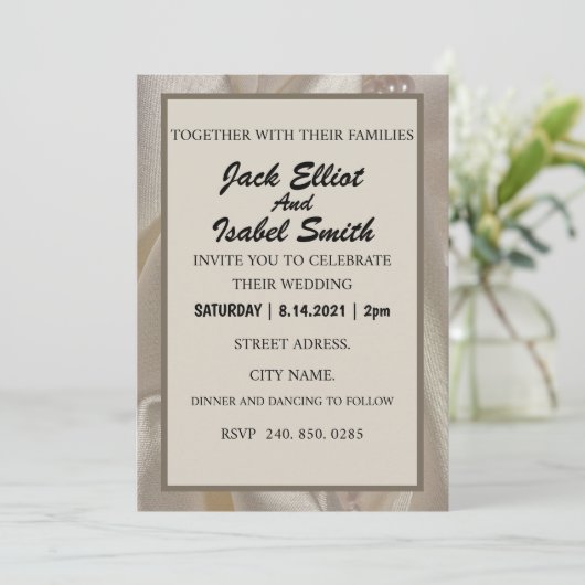 ÉLÉGANTE INVITATION DE MARIAGE KAART (Staand voorkant)