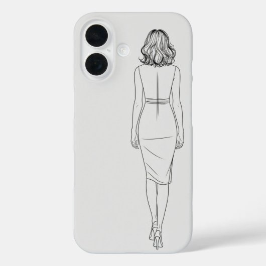 Elegante iPhone 16 Hoesje – Stijlvol cadeau voor v (Achterkant)