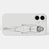 Elegante iPhone 16 Hoesje – Stijlvol cadeau voor v (Achterkant (horizontaal))