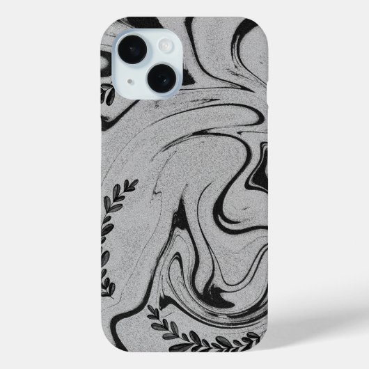 Elegante iPhone 1 met zwart-wit marmerbladwervelin Case-Mate iPhone Case (Achterkant)