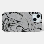 Elegante iPhone 1 met zwart-wit marmerbladwervelin Case-Mate iPhone Case (Achterkant (horizontaal))