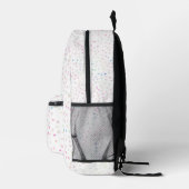 Elegante Iridiserende Glitter Stippen Wit Design Bedrukte Rugzak (Rechts)