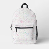 Elegante Iridiserende Glitter Stippen Wit Design Bedrukte Rugzak (Voorkant)