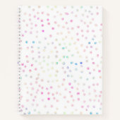 Elegante Iridiserende Glitter Stippen Wit Design Notitieboek (Voorkant)