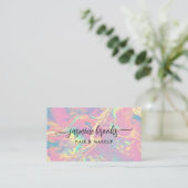 Elegante Iridiserende Opal Goud Glitter Visitekaartje (Staand voorkant)