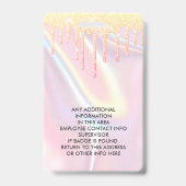Elegante Iridiserende Parelmoer Roze Glitters Badge (Achterkant)
