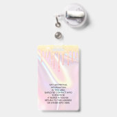 Elegante Iridiserende Parelmoer Roze Glitters Badge (Achterkant met uittrekbare clip)