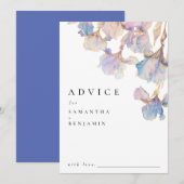 Elegante Iris Bloem Bruiloft Advieskaart (Voorkant / Achterkant)
