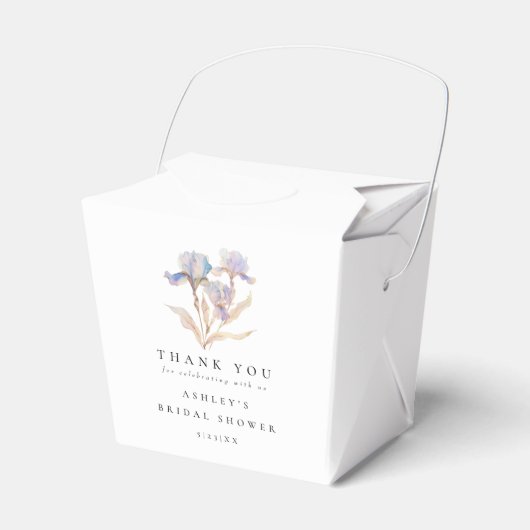 Elegante Iris Bloem Bruiloft Feest Bedankdoosjes (Voorkant Zijde)