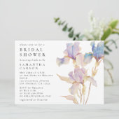 Elegante Iris Bloemen Bruidsuitnodiging Kaart (Staand voorkant)