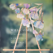 Elegante iris bloemenbruiloft acryl bord (Neutraal)