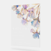 Elegante iris bloemenbruiloft acryl bord (Hoek)