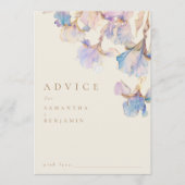 Elegante iris bloemenbruiloft advieskaart (Voorkant)