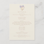 Elegante iris bloemenbruiloft informatiekaartje (Voorkant)