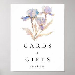 Elegante Iris bloemenbruiloft kaarten en geschenke Poster