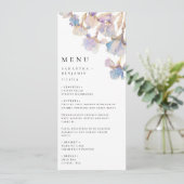 Elegante iris bloemenbruiloft menu (Staand voorkant)