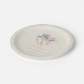 Elegante iris bloemenbruiloft papieren bordje (Gekanteld)