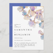 Elegante iris bloemenbruiloft programmakaart (Voorkant / Achterkant)