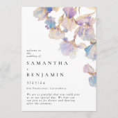 Elegante iris bloemenbruiloft programmakaart (Voorkant)