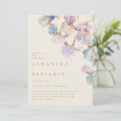 Elegante iris bloemenbruiloft programmakaart (Staand voorkant)