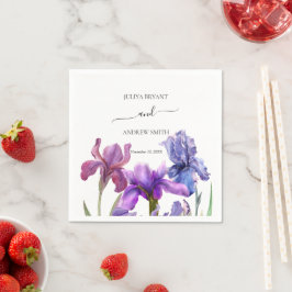 Elegante Iris bloemenbruiloft Servet