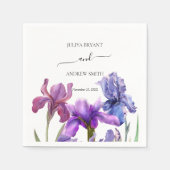 Elegante Iris bloemenbruiloft Servet (Voorkant)