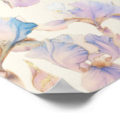 Elegante Iris bloemenbruiloft zitgrafiek Poster (Hoek)