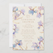 Elegante Iris bloemendouche Waterverf lingerie Kaart (Voorkant)