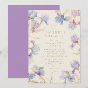 Elegante Iris bloemendouche Waterverf lingerie Kaart