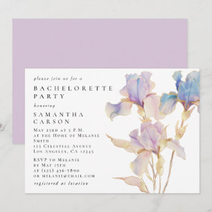 Elegante Iris Bloemenschildering Bachelorette Fees Kaart