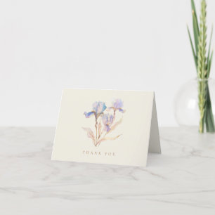 Elegante Iris Bloemige Bruiloft Bedankkaart