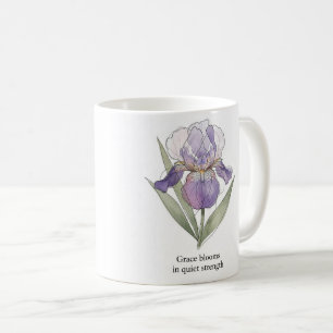 Elegante Iris Bloom Waterverf Mok