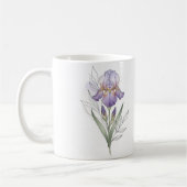Elegante Iris Bloom Waterverf Mok (Links)