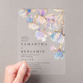 Elegante iris bruiloft acryl uitnodigingen (Insitu (Draagbaar))