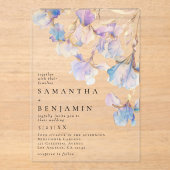 Elegante iris bruiloft acryl uitnodigingen (Voorkant)