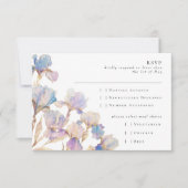Elegante Iris Floral RSVP Kaartje (Voorkant)