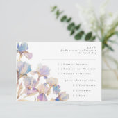 Elegante Iris Floral RSVP Kaartje (Staand voorkant)