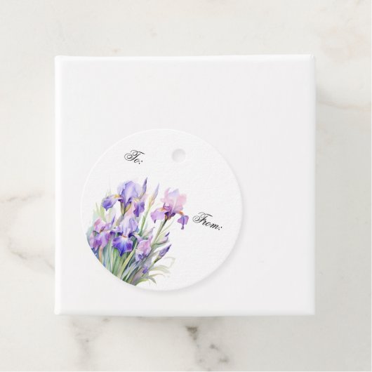 Elegante Iris Garden Gift Label (In situ)
