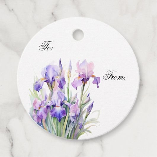 Elegante Iris Garden Gift Label (Voorkant)