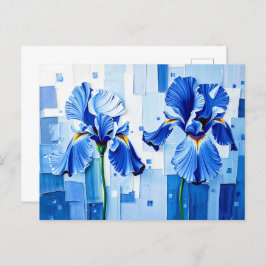 Elegante iris in moderne Abstracte stijl Feestdagenkaart