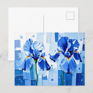 Elegante iris in moderne Abstracte stijl Feestdagenkaart