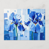 Elegante iris in moderne Abstracte stijl Feestdagenkaart (Voorkant)