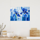 Elegante iris in moderne Abstracte stijl Poster (Keuken)