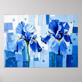 Elegante iris in moderne Abstracte stijl Poster