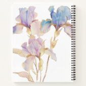 Elegante Iris Watercolor Bloem Notitieboek (Achterkant)