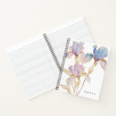 Elegante Iris Watercolor Bloem Notitieboek (Binnen)