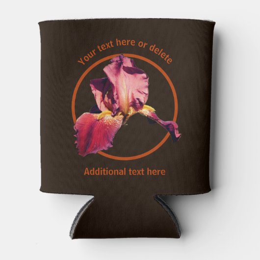 Elegante irisbloem gepersonaliseerd blikjeskoeler (Voorkant)