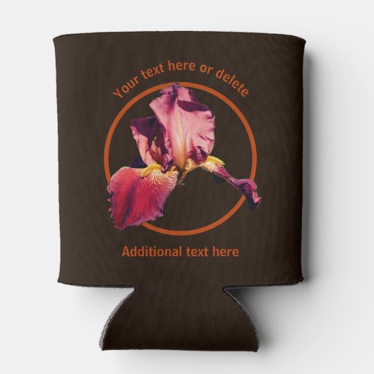 Elegante irisbloem gepersonaliseerd blikjeskoeler (Achterkant)